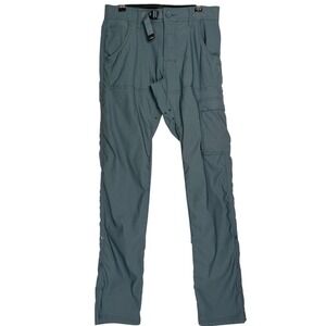 Prana Zion Slim Fit Hiking Pants Boys 28x32 Slate Blue Recycled Nylon Stretch